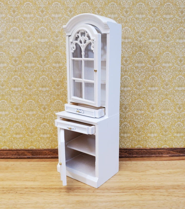 Dollhouse Cabinet Hutch Kitchen or Living Room White Finish 1:12 Scale Miniature Furniture - Miniature Crush