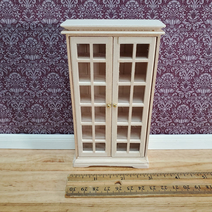 Dollhouse Cabinet with Doors Small Profile 1:12 Scale Miniature Furniture Unpainted - Miniature Crush