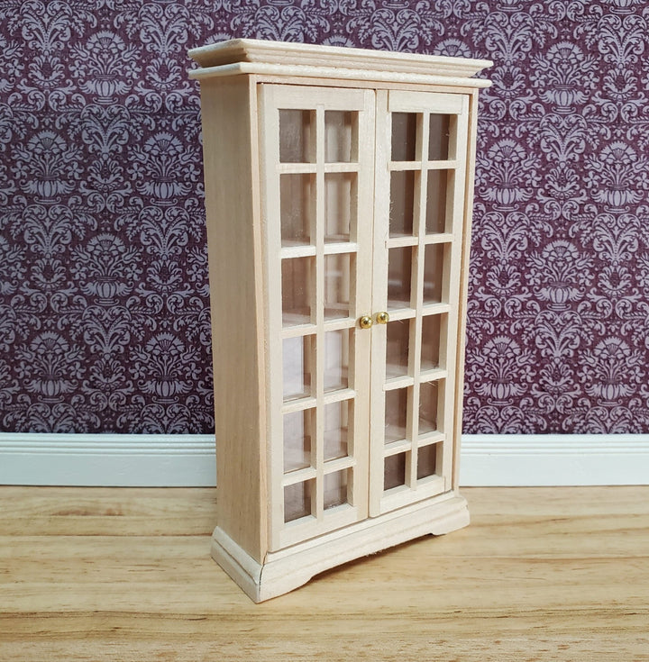 Dollhouse Cabinet with Doors Small Profile 1:12 Scale Miniature Furniture Unpainted - Miniature Crush