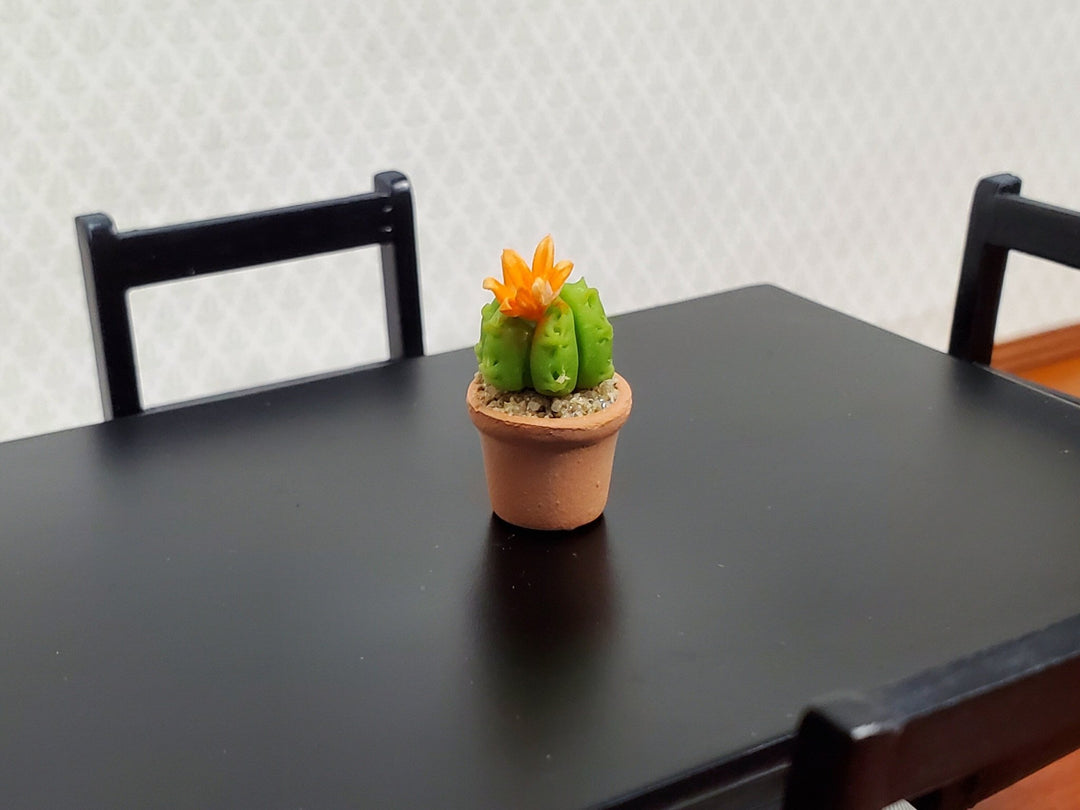 Dollhouse Cactus Round Flowering Plant in a Terra Cotta Planter 1:12 Scale Miniature Decor - Miniature Crush