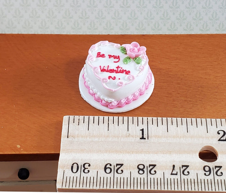 Dollhouse Cake Valentines Day Heart Shaped 1:12 Scale Miniature Dessert Food - Miniature Crush