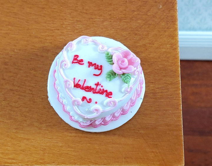 Dollhouse Cake Valentines Day Heart Shaped 1:12 Scale Miniature Dessert Food - Miniature Crush