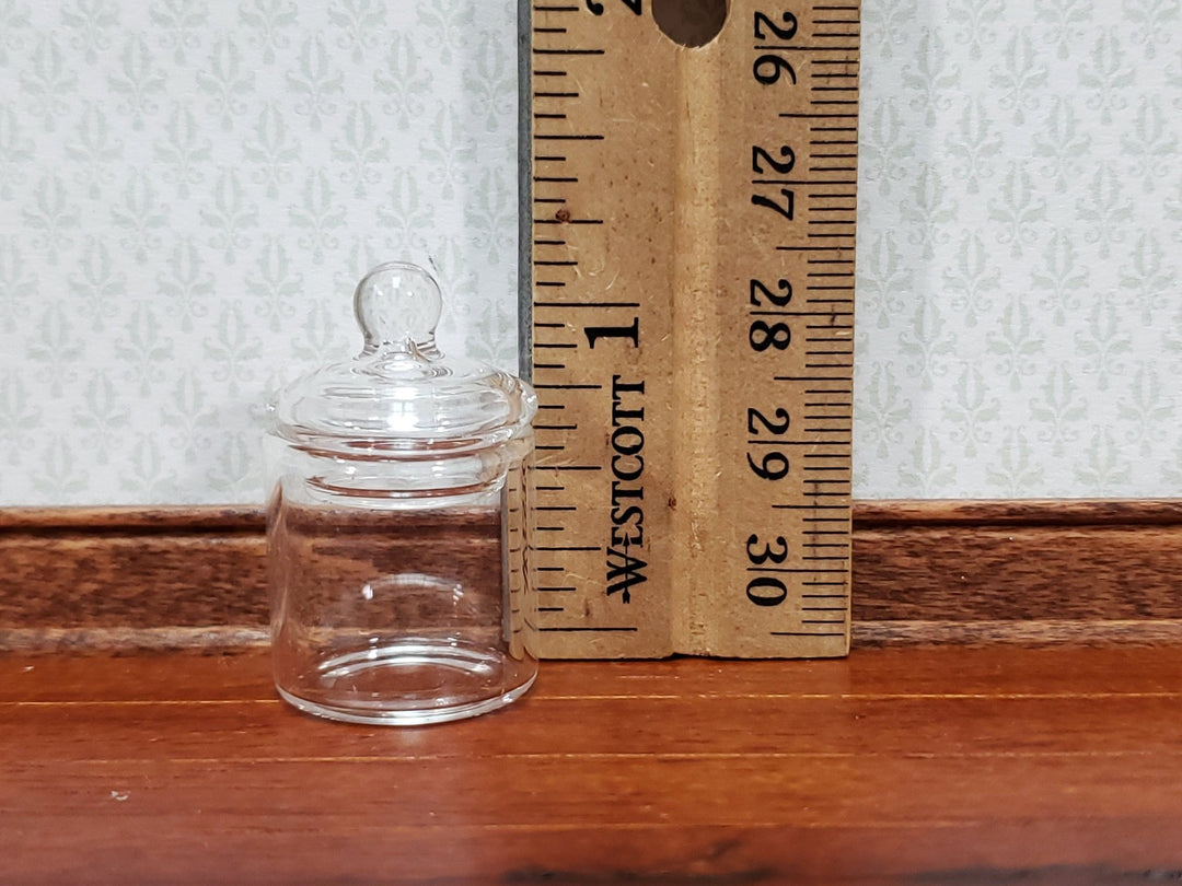 Dollhouse Candy Jar Empty Glass with Lid Short Wide for Miniature Shop or Kitchen - Miniature Crush