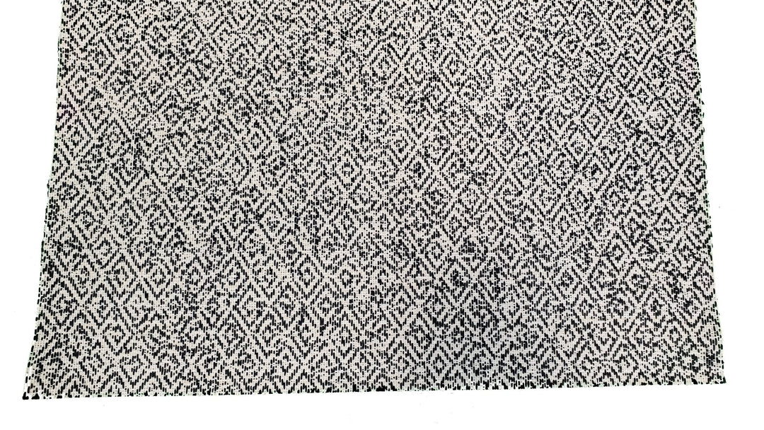 Dollhouse Carpet Black and White Modern Woven Fabric 15"x15" 1:12 Scale Miniature - Miniature Crush