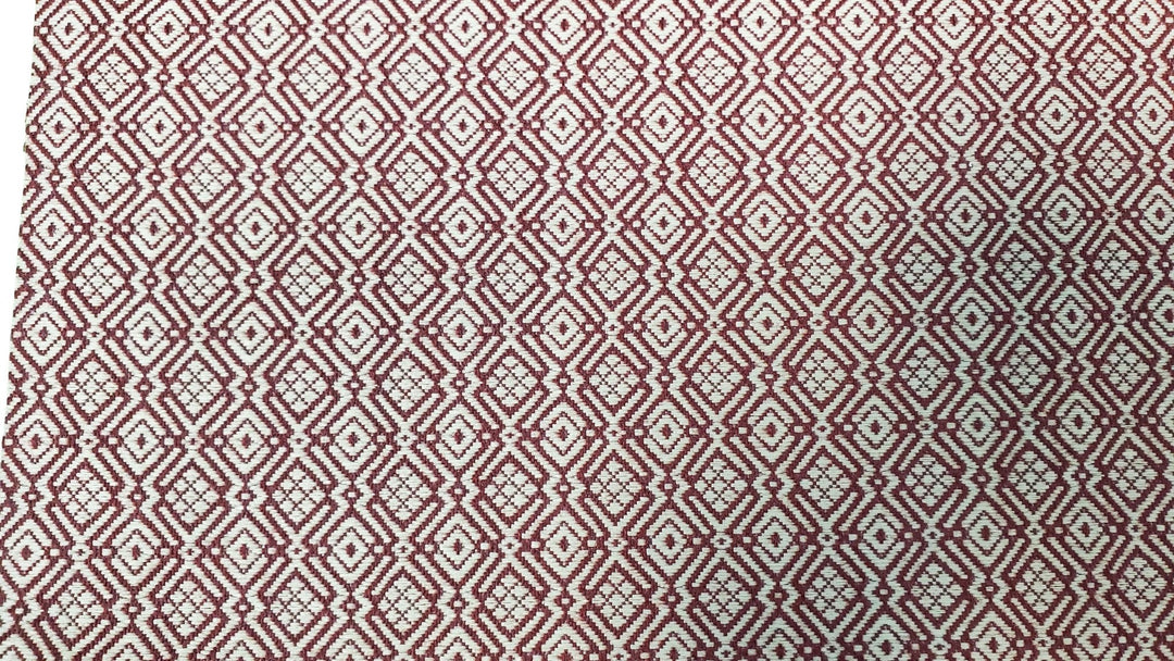 Dollhouse Carpet Maroon Beige Small Print Woven Fabric 15"x15" 1:12 Scale Miniature - Miniature Crush