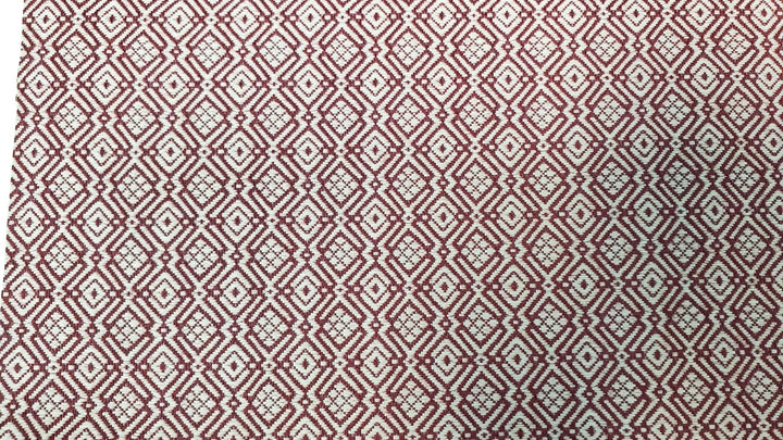 Dollhouse Carpet Maroon Beige Small Print Woven Fabric 15"x15" 1:12 Scale Miniature - Miniature Crush