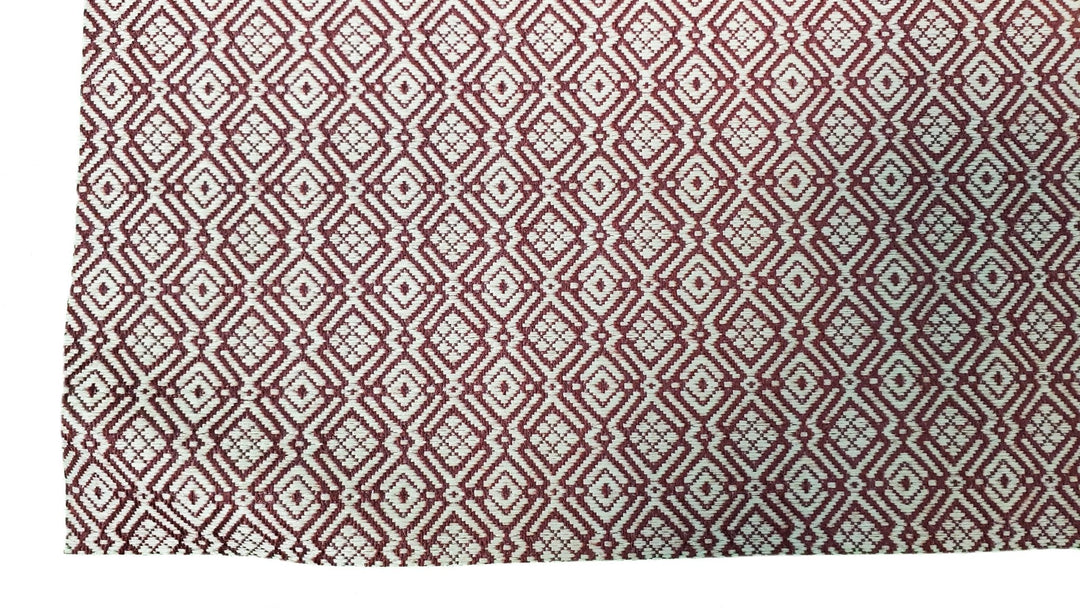 Dollhouse Carpet Maroon Beige Small Print Woven Fabric 15"x15" 1:12 Scale Miniature - Miniature Crush