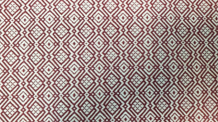 Dollhouse Carpet Maroon Beige Small Print Woven Fabric 15"x15" 1:12 Scale Miniature - Miniature Crush