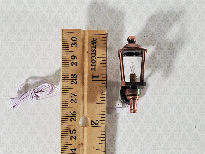 Dollhouse Carriage Coach Lamp Bronze 1:12 Scale Miniature 12 Volt with Plug Porch Light - Miniature Crush