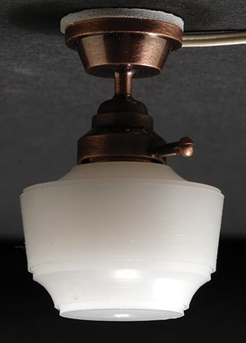 Dollhouse Ceiling Bronze Base White Shade 1:12 Scale Miniature 12 Volt Plug-in - Miniature Crush