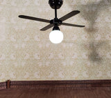 Dollhouse Ceiling Fan Light Black LED Battery 4 Blades 1:12 Scale Houseworks - Miniature Crush