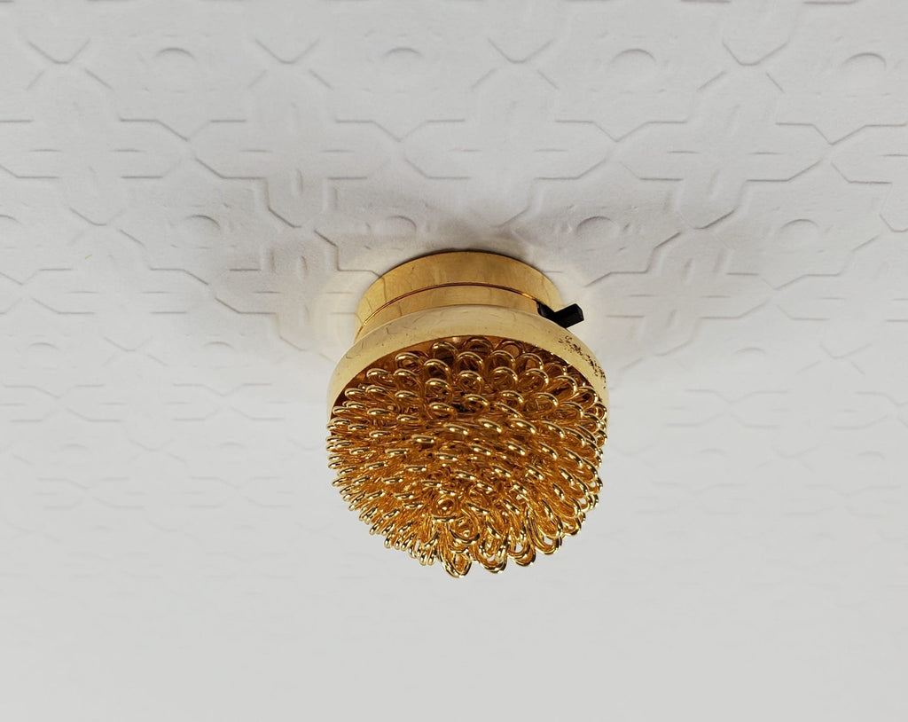 Dollhouse Ceiling Light Battery Operated Gold Fancy 112 Scale
