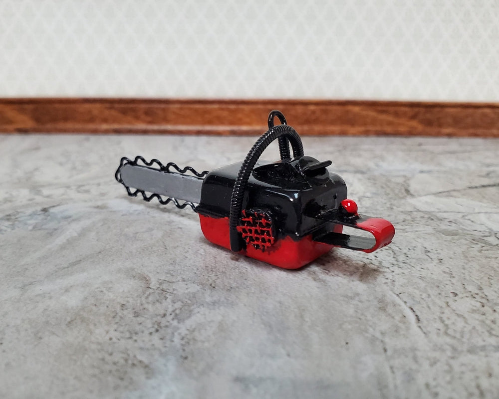 Dollhouse Chain Saw for the Garden or Yard Metal 1:12 Scale Miniature Prop Garage - Miniature Crush