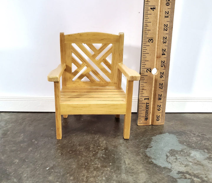Dollhouse Chair Outdoor Garden Porch Patio Light Oak 1:12 Scale Miniature Furniture - Miniature Crush