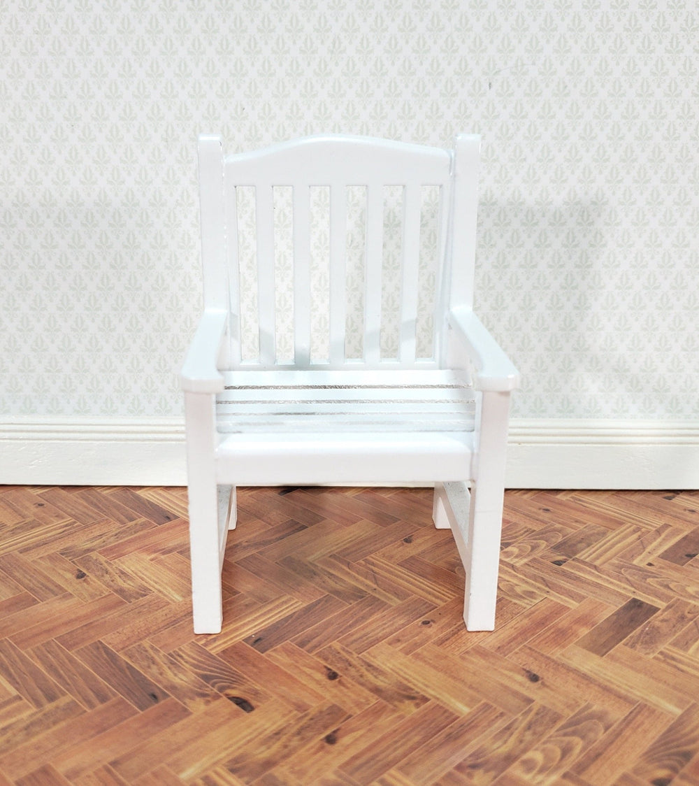 Dollhouse Chair Outdoor Garden Porch Patio White 1:12 Scale Miniature Furniture - Miniature Crush