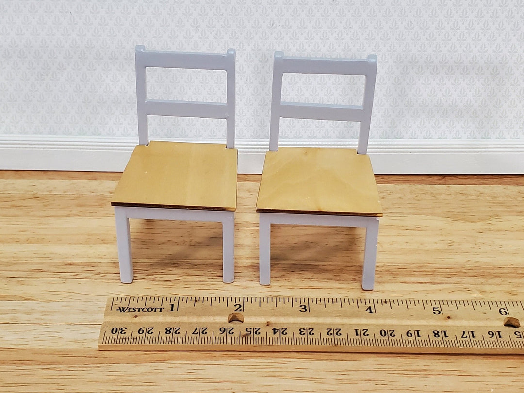Dollhouse Chairs Modern Style Set of 2 Gray 1:12 Scale Dining Room Kitchen Miniatures Furniture - Miniature Crush