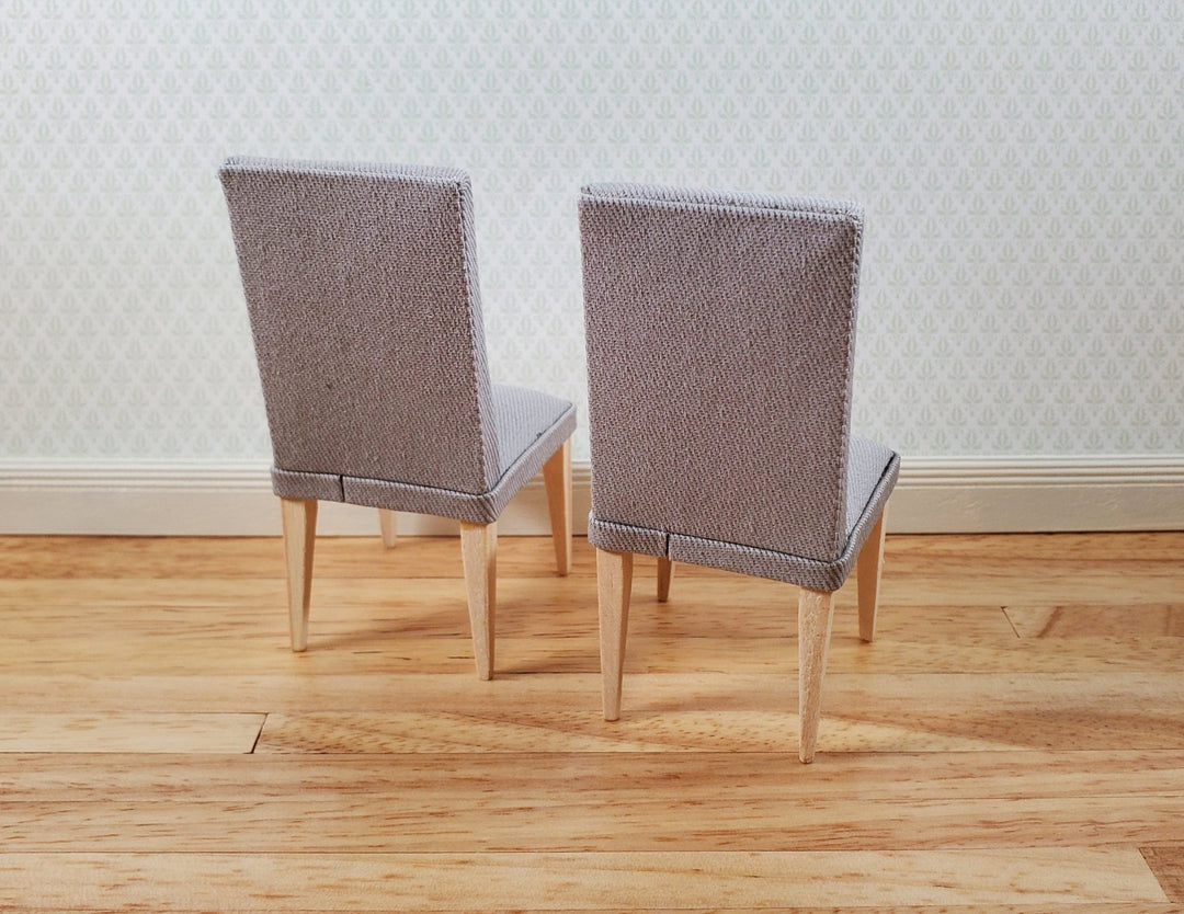 Dollhouse Chairs Modern Style Set of 2 Gray Fabric 1:12 Scale Miniature Furniture - Miniature Crush