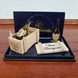 Dollhouse Champagne Bottles with Crate 1:12 Scale Miniatures by Reutter - Miniature Crush