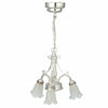 Dollhouse Chandelier LED Battery Modern Silver 3 Arm Tulip 1:12 Scale Miniature Houseworks