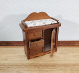 Dollhouse Changing Table Walnut Finish 1:12 Scale Miniature Nursery Furniture - Miniature Crush