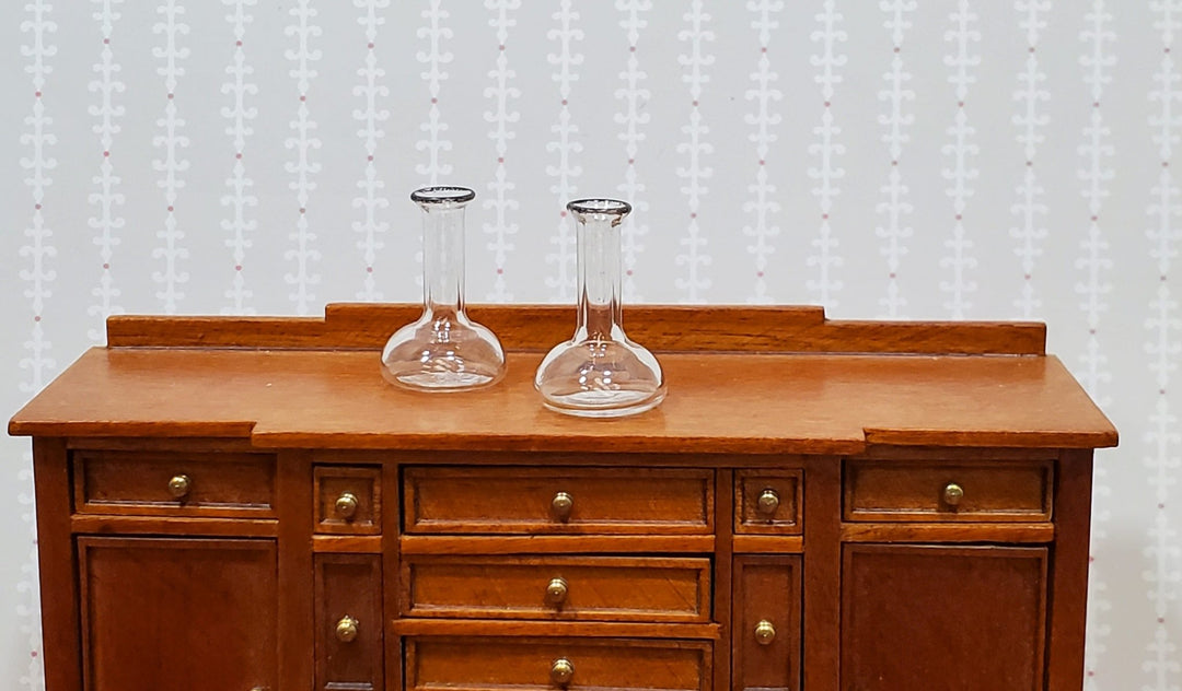 Dollhouse Chemist Flasks Set of 2 Lab Jar Real Glass Mad Scientist 1:12 Scale - Miniature Crush