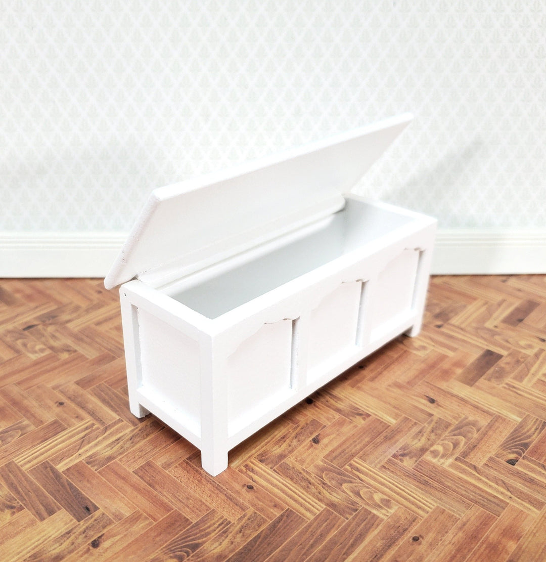 Dollhouse Chest Blanket Trunk 1:12 Scale Miniature Furniture White Wood - Miniature Crush