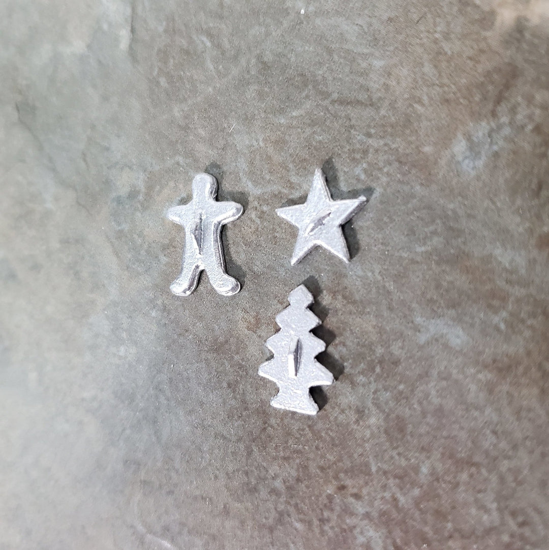 Dollhouse Christmas Cookie Cutters x3 1:12 Scale Miniatures Tree Star Gingerbread Man - Miniature Crush