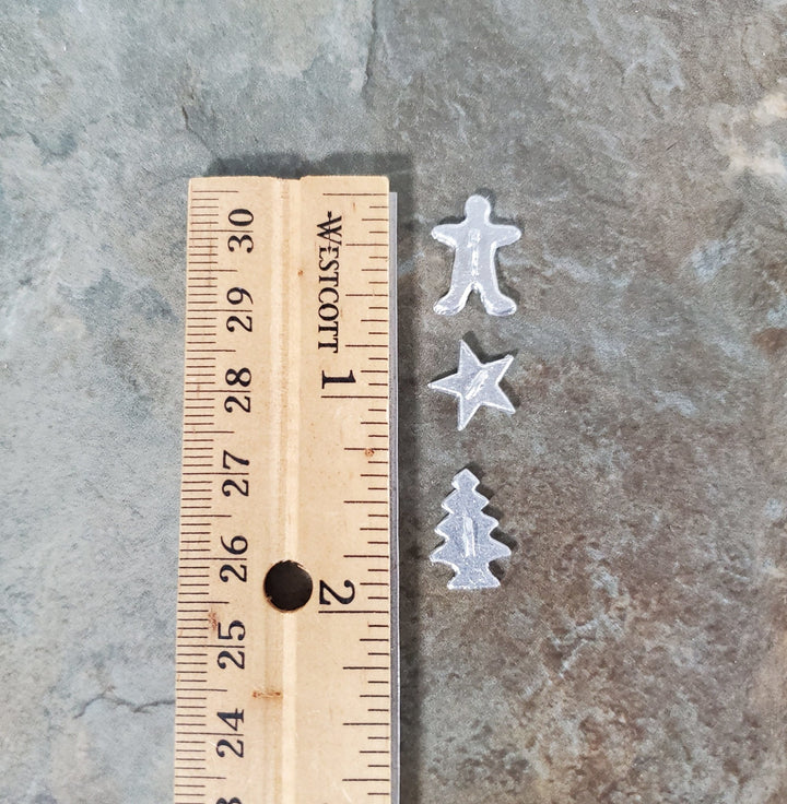 Dollhouse Christmas Cookie Cutters x3 1:12 Scale Miniatures Tree Star Gingerbread Man - Miniature Crush