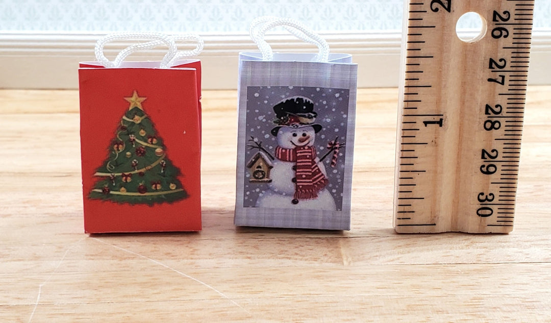 Dollhouse Christmas Holiday Shopping Bags x2 1:12 Scale Miniature Accessories - Miniature Crush