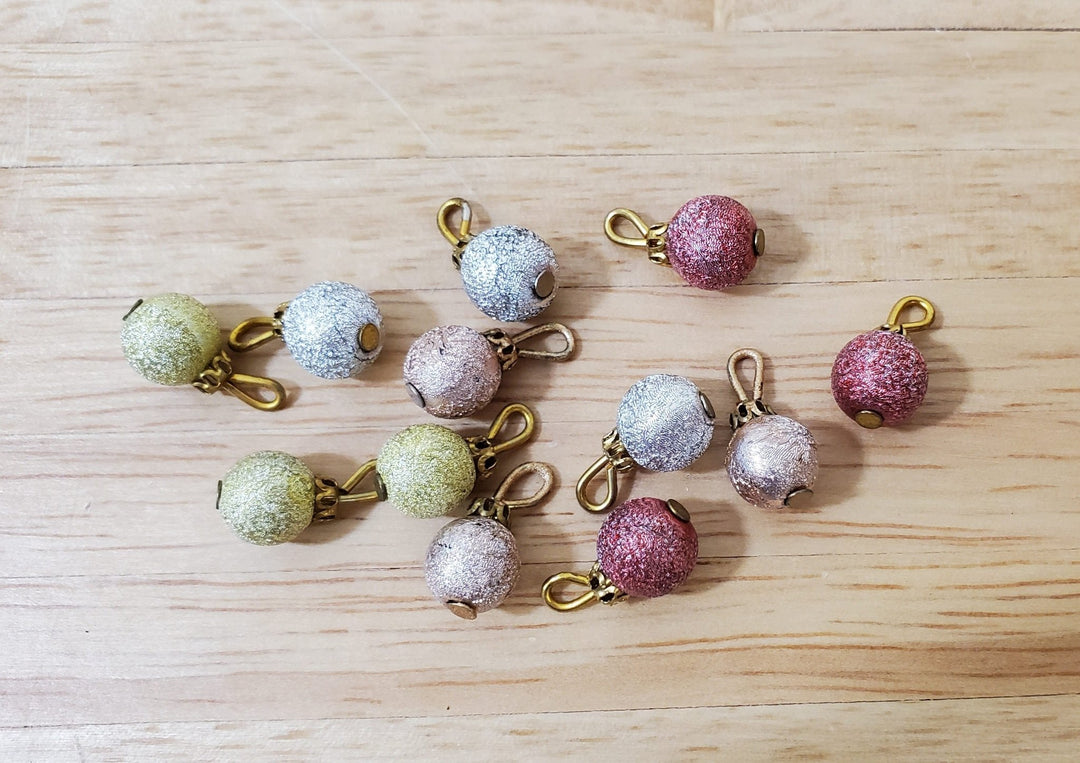 Dollhouse Christmas Ornaments Set of 12 Multi Colored Bulbs 1:12 Scale - Miniature Crush