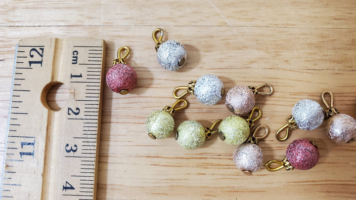 Dollhouse Christmas Ornaments Set of 12 Multi Colored Bulbs 1:12 Scale - Miniature Crush