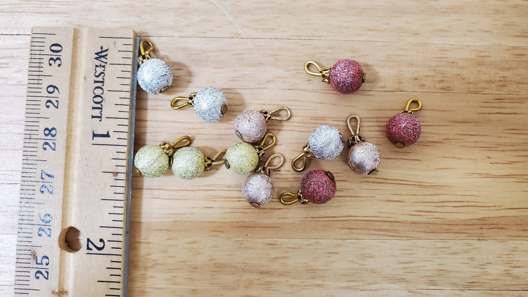 Dollhouse Christmas Ornaments Set of 12 Multi Colored Bulbs 1:12 Scale - Miniature Crush