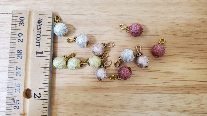 Dollhouse Christmas Ornaments Set of 12 Multi Colored Bulbs 1:12 Scale - Miniature Crush