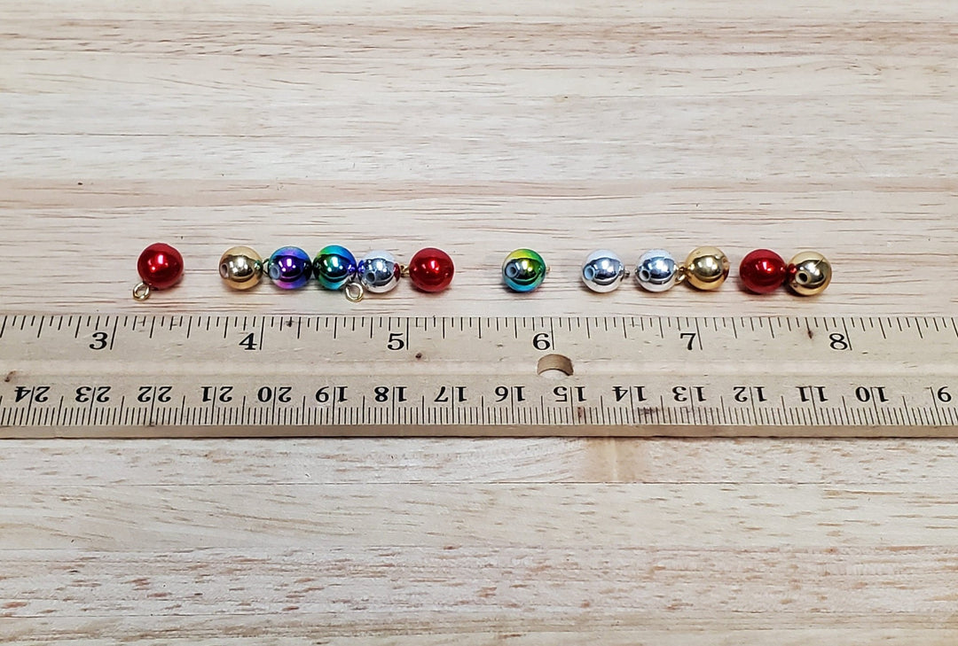Dollhouse Christmas Ornaments Set of 12 Multi Colored Bulbs 1:12 Scale Miniatures - Miniature Crush