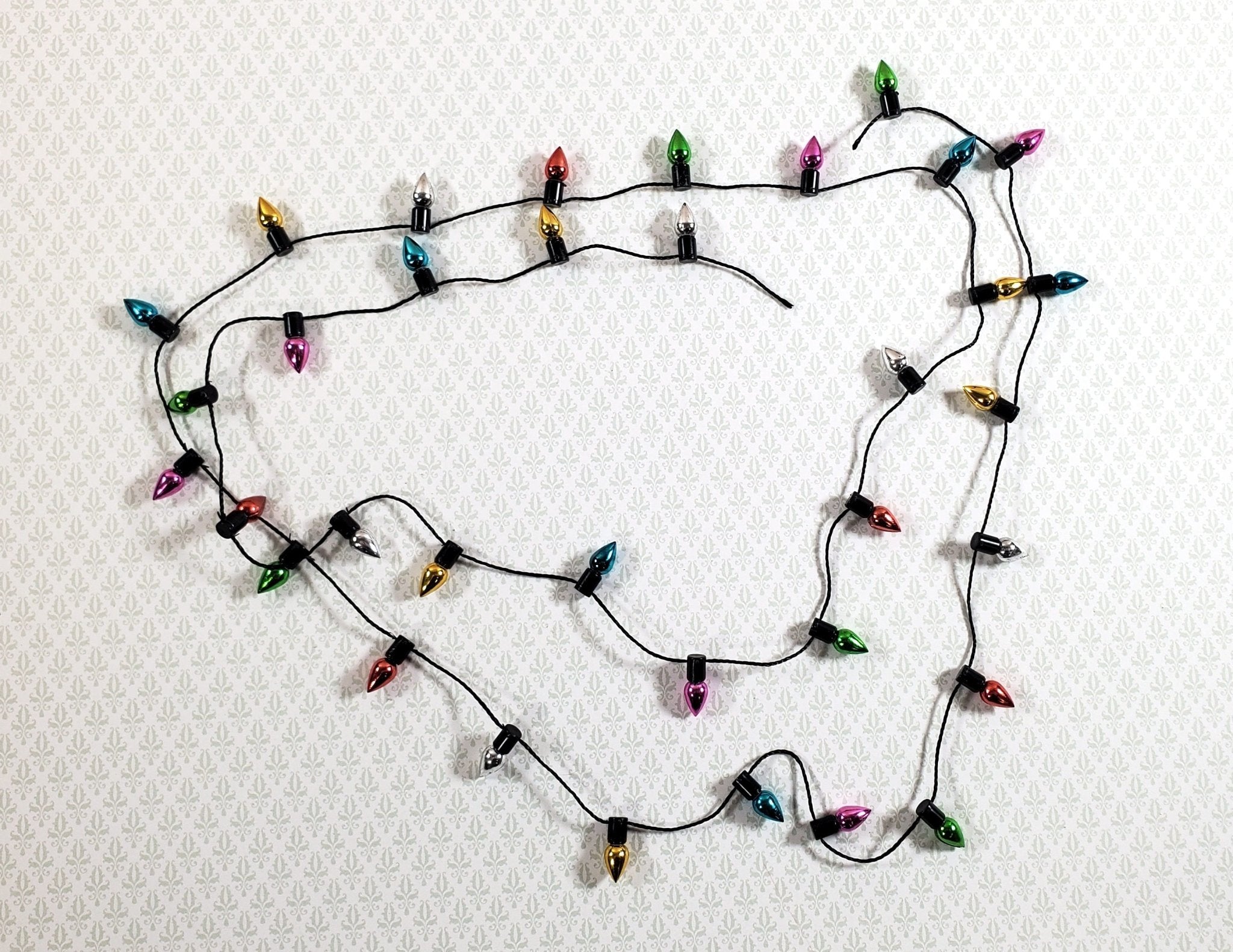 Dollhouse Christmas Tree Lights String Multi Colored Black String