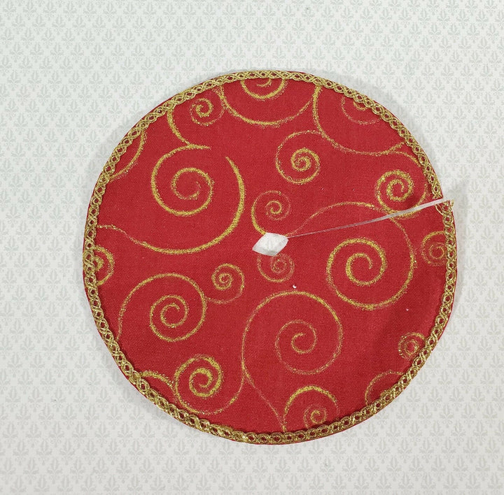 Dollhouse Christmas Tree Skirt Miniature Holiday Decorating 1:12 Scale Fabric - Miniature Crush