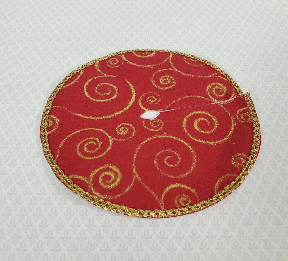 Dollhouse Christmas Tree Skirt Miniature Holiday Decorating 1:12 Scale Fabric - Miniature Crush