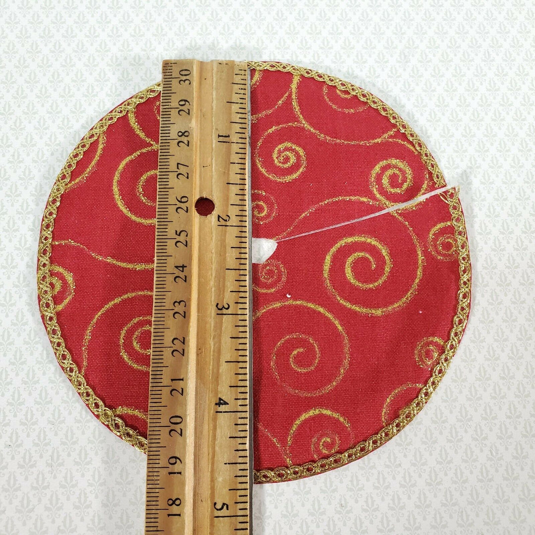 Dollhouse Christmas Tree Skirt Miniature Holiday Decorating 1:12 Scale Fabric - Miniature Crush