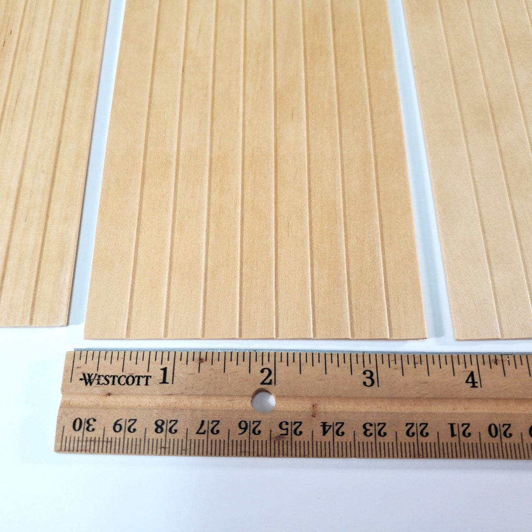 Dollhouse Clapboard Siding Panels 3/8" Wood Paneling x4 Sheets - Miniature Crush