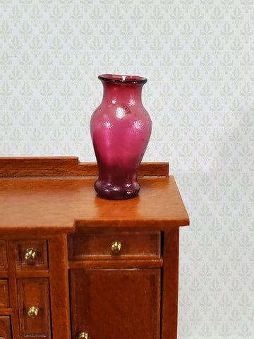 Dollhouse Classic Flower Vase Large Mauve Frosted 1:12 Scale Miniature - Miniature Crush