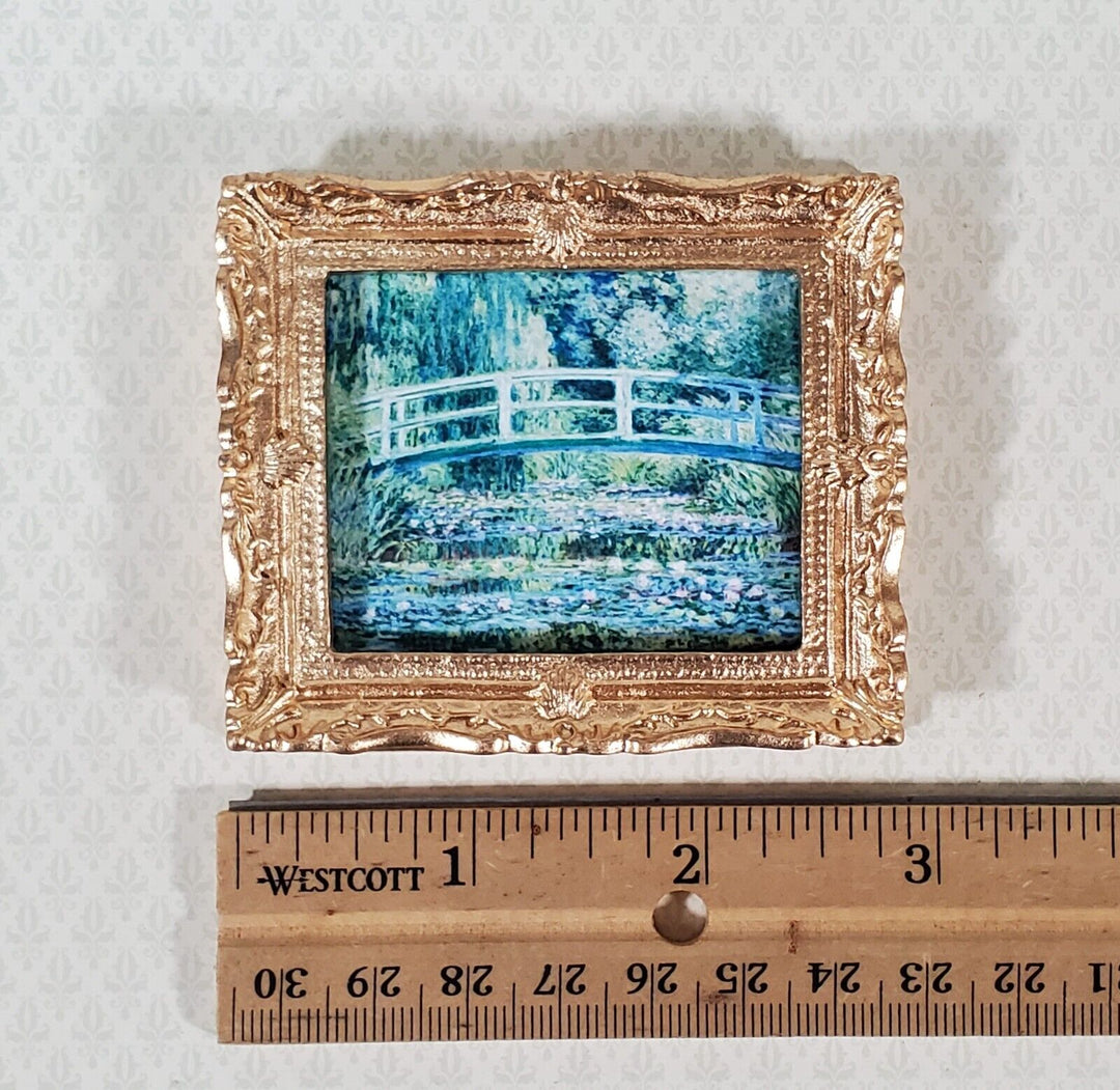 Dollhouse Claude Monet Water Lilies Under Bridge Framed Print 1:12 Handmade - Miniature Crush