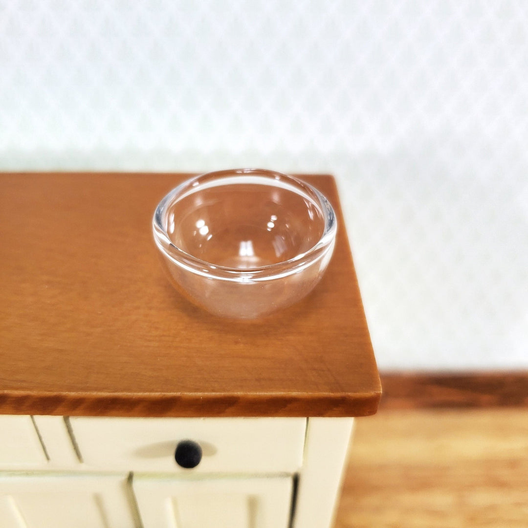 Dollhouse Clear Glass Bowl Large 1:12 Scale Miniature Kitchen Accessory - Miniature Crush