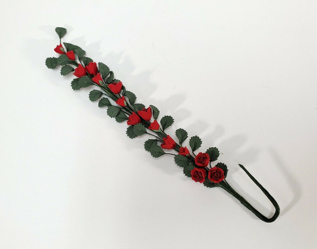 Dollhouse Climbing Red Roses Bendable 7" Clay Miniature Flowers Garden - Miniature Crush