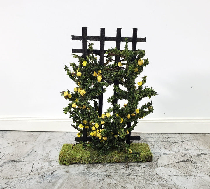 Dollhouse Climbing Roses on Trellis Yellow Flowering Shrub Small Miniatures - Miniature Crush