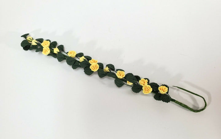 Dollhouse Climbing Yellow Roses Bendable 7" Clay Miniature Flowers Garden - Miniature Crush