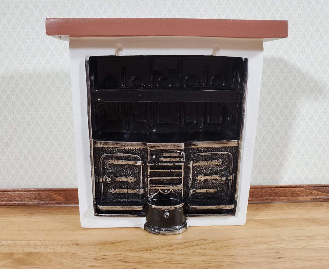 Dollhouse Coal Burning Range Stove Vintage Style with Surround 1:12 Scale Miniature - Miniature Crush