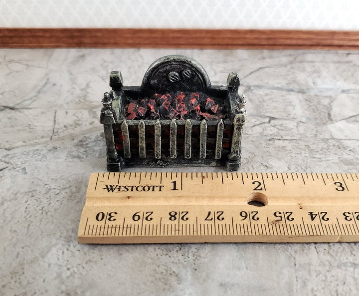 Dollhouse Coal Filled Fireplace Grate Fire Basket Non-Electric 1:12 Scale Miniature - Miniature Crush