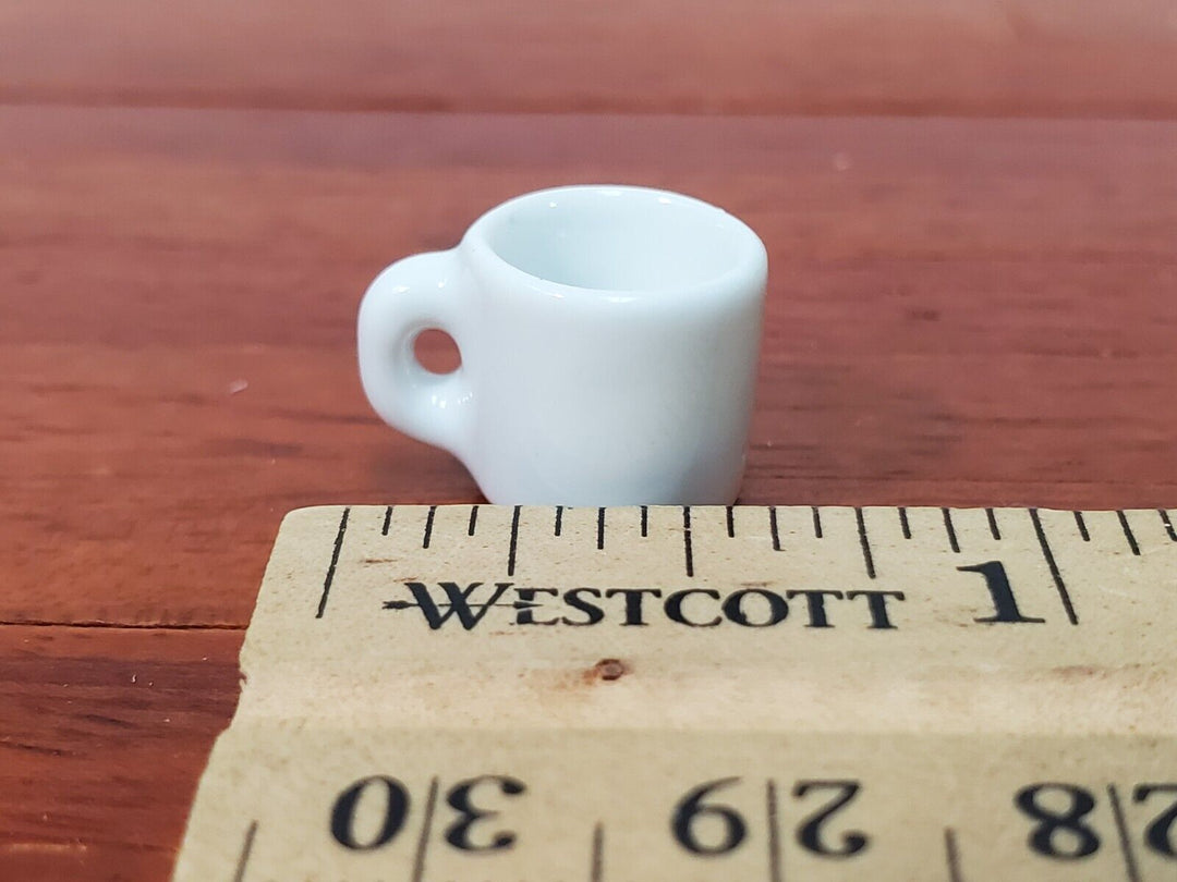 Dollhouse Coffee Mug All White LARGE Use in 1:6 or 1/12 Scale Miniature Kitchen - Miniature Crush