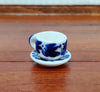 Dollhouse Coffee Mug with Saucer Blue & White LARGE 1:6 Scale Miniature Kitchen