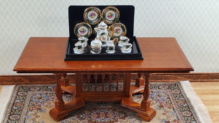 Dollhouse Coffee Set "Irish Gold" Reutter Porcelain 1:12 Scale Miniature Cups Plates ++ - Miniature Crush